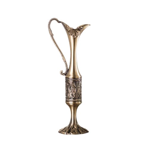 Vase carafe design rétro artisanal en métal couleur bronze style D