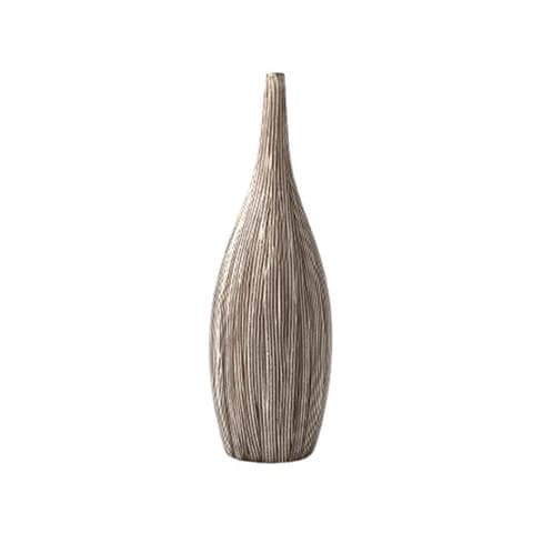 Vase classique élancé forme bouteille rayé en Céramique taille M