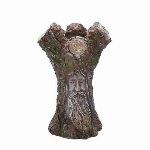 Vase créatif Arbre de la sagesse expressif en Résine présentation sur fond blanc.