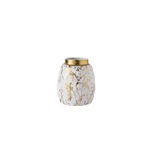 Vase créatif blanc ou noir doré en Céramique luxueux Modèle Blanc S 