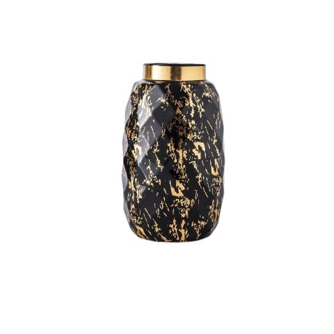 Vase créatif blanc ou noir doré en Céramique luxueux Modèle Noir L 