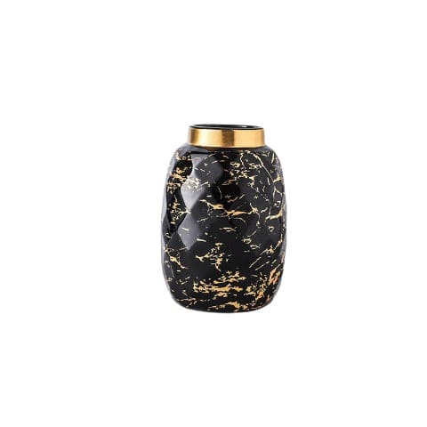 Vase créatif blanc ou noir doré en Céramique luxueux Modèle Noir M 
