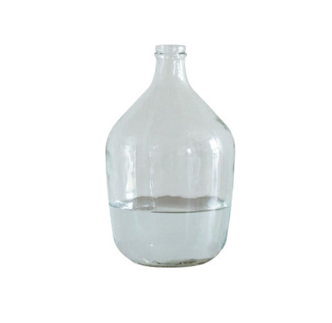 Vase Dame Jeanne moderne transparent présentation modèle L sur fond blanc 