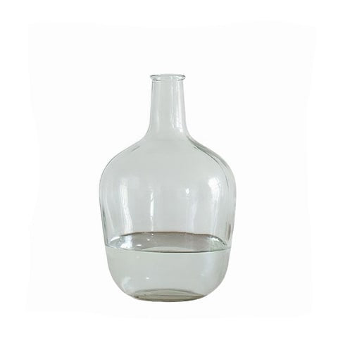 Vase Dame Jeanne moderne transparent présentation modèle M sur fond blanc 