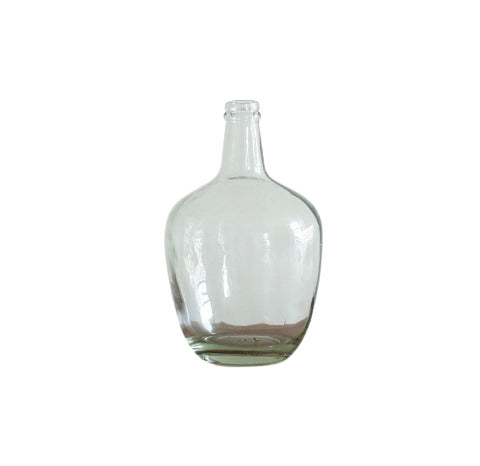 Vase Dame Jeanne moderne transparent présentation modèle S sur fond blanc 