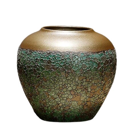 Vase de table Zen effet peau de reptile en Céramique Style A sur fond blanc