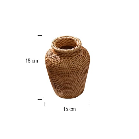 Vase artistique automnal tissé en Rotin dimensions