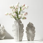 Vase design feuille d’érable blanc   (Céramique) - Vignette | Vase Cute