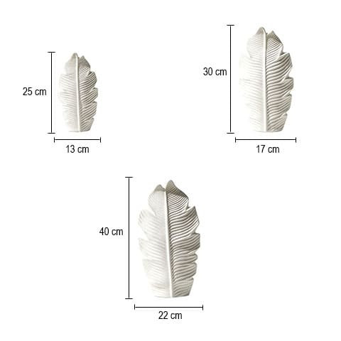 Vase design feuille d’érable blanc en Céramique dimensions tailles S & M & L