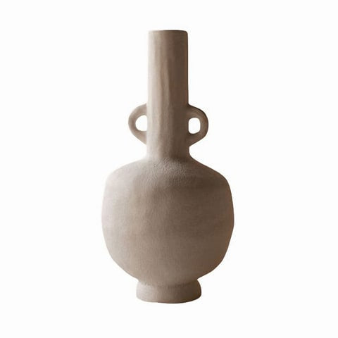Vase Design poterie blanche vintage en Céramique Style A sur fond blanc