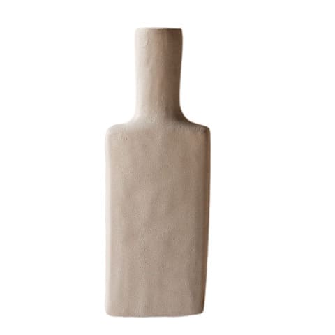 Vase Design poterie blanche vintage en Céramique Style B sur fond blanc
