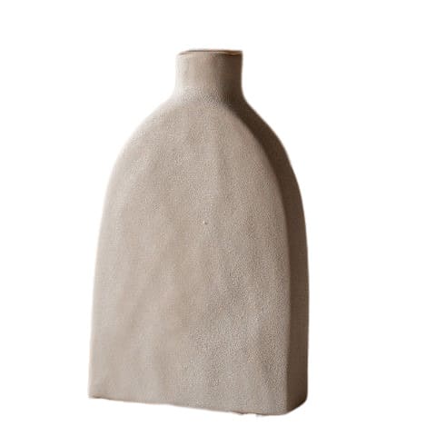 Vase Design poterie blanche vintage en Céramique Style E sur fond blanc