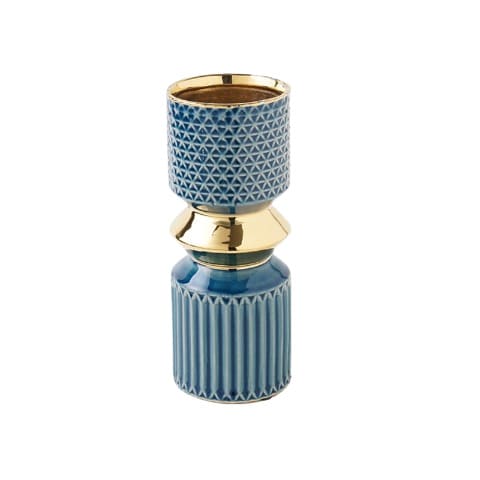 Vase Design touche luxueuse ligne audacieuse en Céramique Modèle Bleu L 