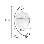 Vase en Verre Boule Suspendue sur Pied   (Verre & Fer Forgé) - Vignette | Vase Cute