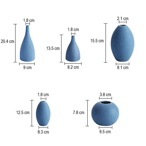 Vase minimaliste effet granité couleurs variées en Céramique dimensions pour tous les modèles