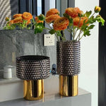 Vase noir et doré luxueux  (Verre) - Vignette | Vase Cute
