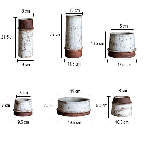 Vase rétro multiforme bicolore en Céramique dimensions tous les styles