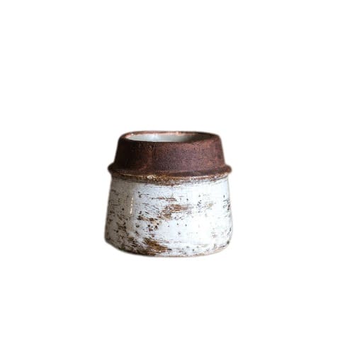 Vase style ancien géométrique bicolore en Céramique Style F
