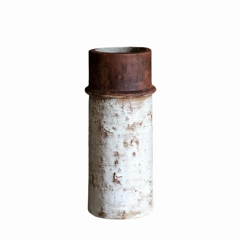 Vase style ancien géométrique bicolore en Céramique modèle A 21cm