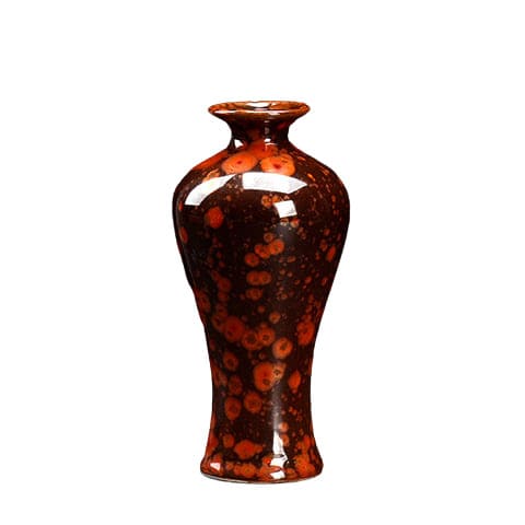Vase rouge et noir effet porcelaine en Céramique Style 2 Couleur Black and Red