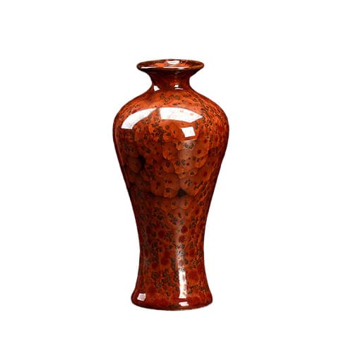 Vase rouge et noir effet porcelaine en Céramique Style 2 Couleur Red