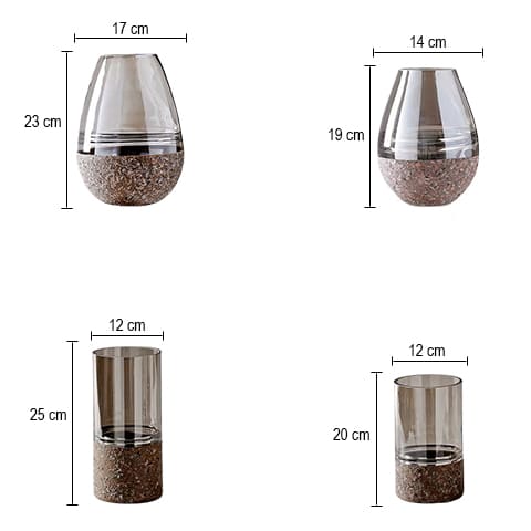 Vase scandinave translucide en verre présentation dimensions tous les modèles