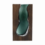 Vase Soliflore Design Rectangulaire en Verre Vert   (Verre & Bois) - Vignette | Vase Cute