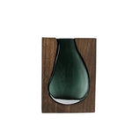 Vase Soliflore Design Rectangulaire en Verre Vert   (Verre & Bois) - Vignette | Vase Cute