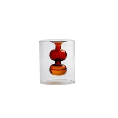 Vase soliflore en forme de gourde en Verre styles Orange taille S