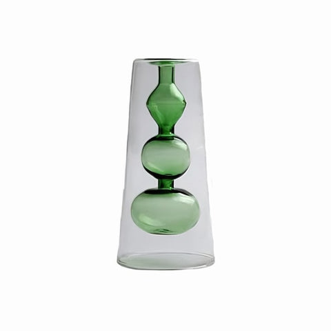 Vase soliflore en forme de gourde en Verre styles Vert taille M