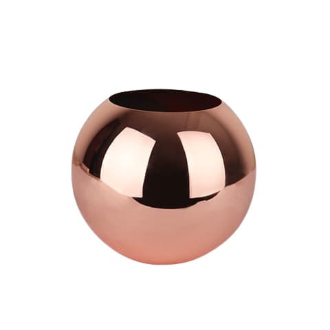 Vase sphérique moderne design raffiné présentation modèle Rose Gold