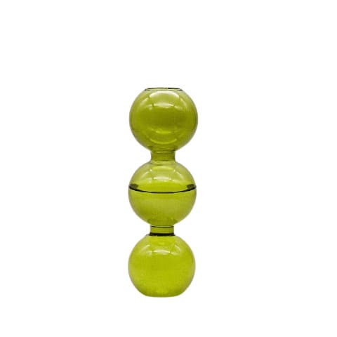 Vase transparent bulle sphérique - Verre borosilicate Modèle Vert Petit 