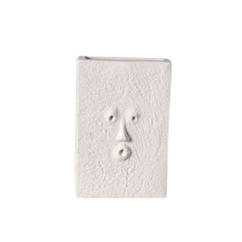 Vase visage blanc Modèle Rectangle S présentation sur fond blanc