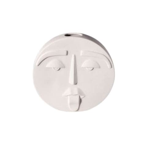 Vase visage blanc Modèle Rond S présentation sur fond blanc